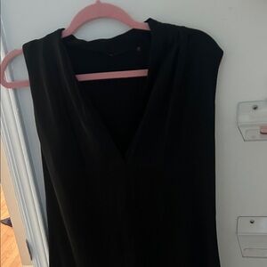 Sleeveless Black V-Neck Dress - Classic Women's Dress
